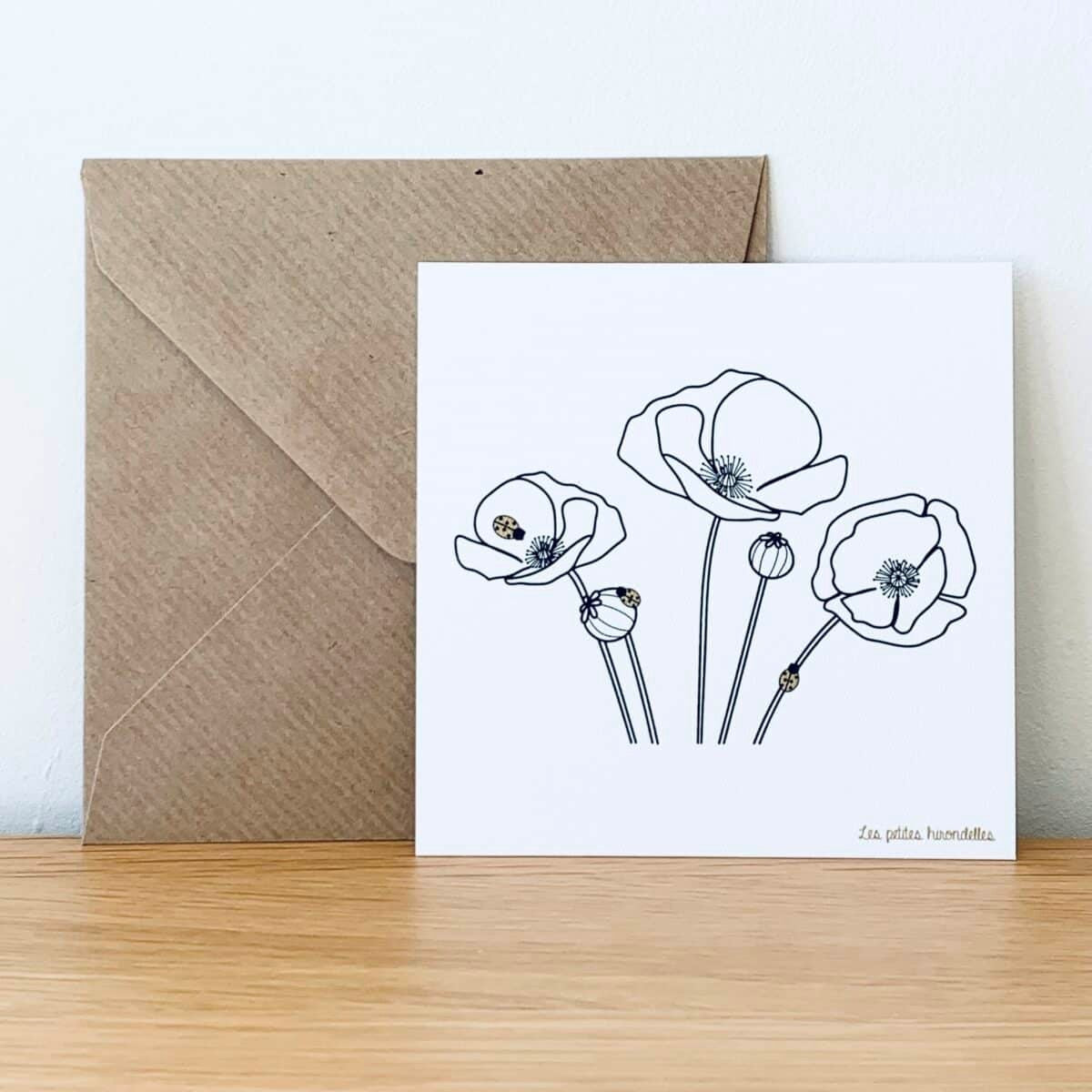 Carte message avec enveloppe