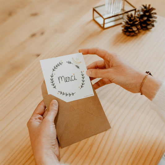Carte message avec enveloppe