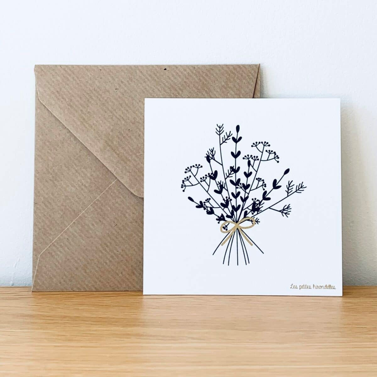Carte message avec enveloppe